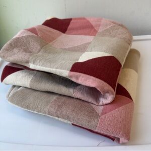 IKEA SVARTHO Pillow Covers 20x20 Geometric Mauve Pink Burgundy Cotton patchwork